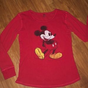 Disney Mickey Mouse thermal long sleeve tee Size M